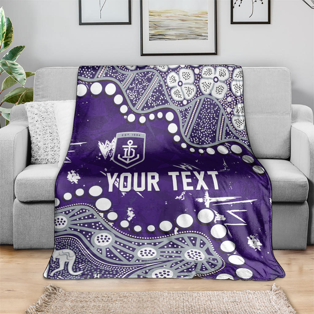 Personalized Fremantle Dockers Blanket Aboriginal Pattern with Graffiti Style