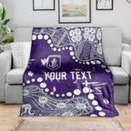 Personalized Fremantle Dockers Blanket Aboriginal Pattern with Graffiti Style