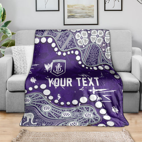 Personalized Fremantle Dockers Blanket Aboriginal Pattern with Graffiti Style