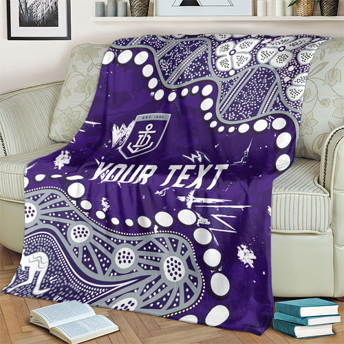 Personalized Fremantle Dockers Blanket Aboriginal Pattern with Graffiti Style
