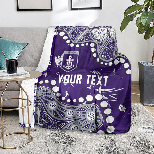 Personalized Fremantle Dockers Blanket Aboriginal Pattern with Graffiti Style