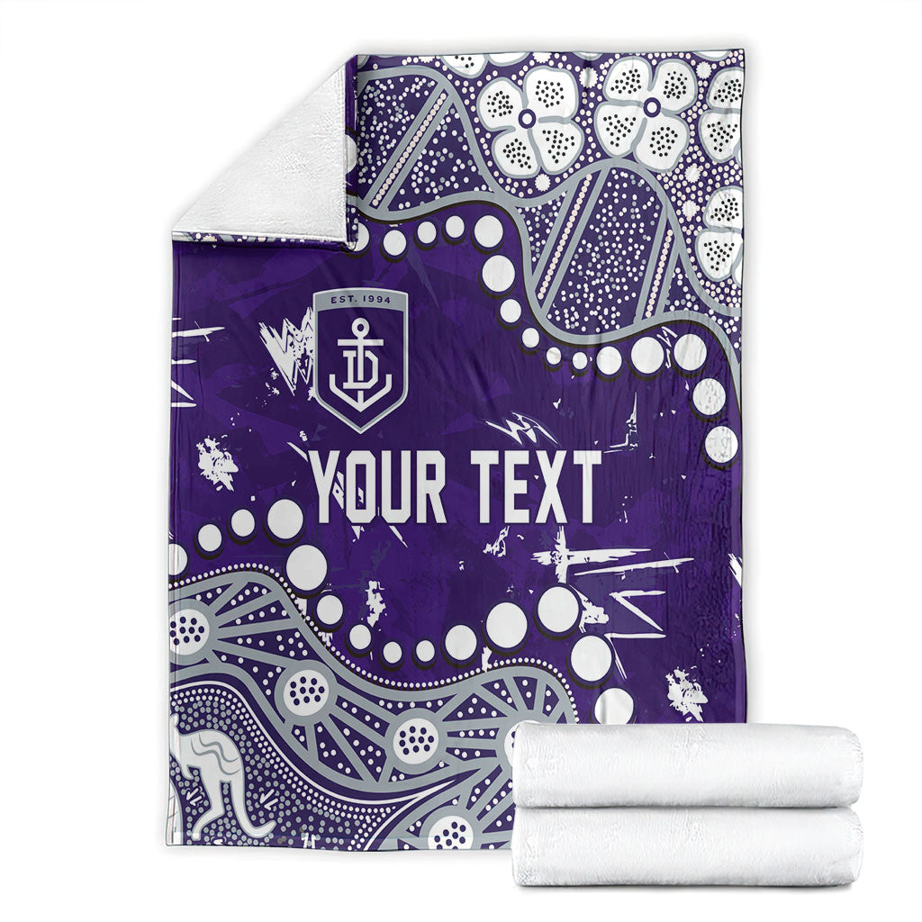 Personalized Fremantle Dockers Blanket Aboriginal Pattern with Graffiti Style
