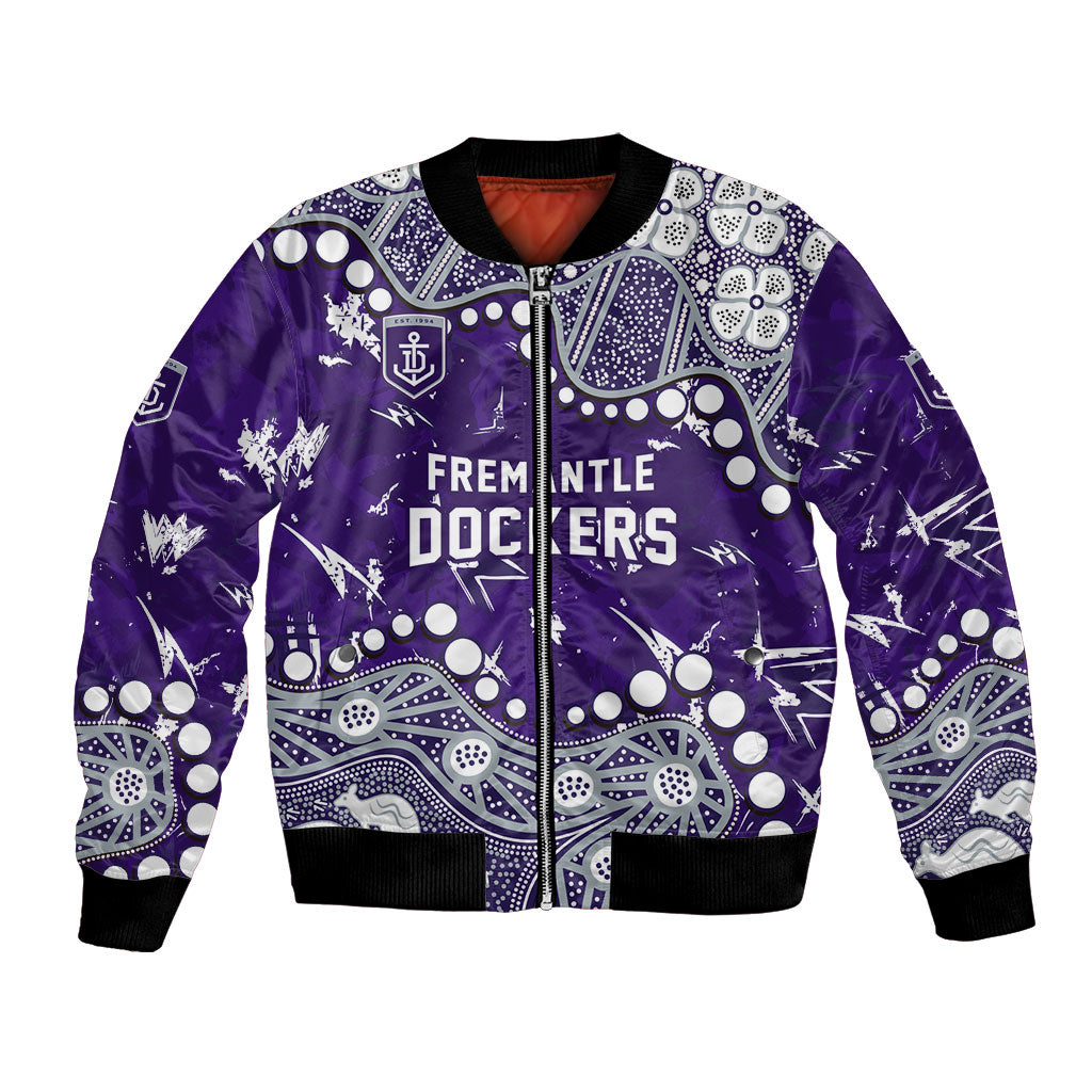 Personalized Fremantle Dockers Bomber Jacket Aboriginal Pattern with Graffiti Style