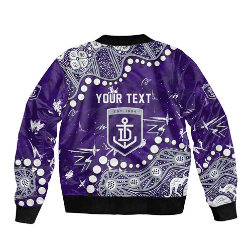 Personalized Fremantle Dockers Bomber Jacket Aboriginal Pattern with Graffiti Style