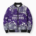 Personalized Fremantle Dockers Bomber Puffer Jacket Aboriginal Pattern with Graffiti Style