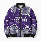 Personalized Fremantle Dockers Bomber Puffer Jacket Aboriginal Pattern with Graffiti Style