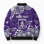 Personalized Fremantle Dockers Bomber Puffer Jacket Aboriginal Pattern with Graffiti Style