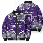 Personalized Fremantle Dockers Bomber Puffer Jacket Aboriginal Pattern with Graffiti Style