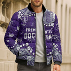 Personalized Fremantle Dockers Bomber Puffer Jacket Aboriginal Pattern with Graffiti Style