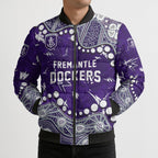 Personalized Fremantle Dockers Bomber Puffer Jacket Aboriginal Pattern with Graffiti Style