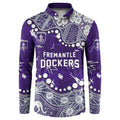 Personalized Fremantle Dockers Button Sweatshirt Aboriginal Pattern with Graffiti Style