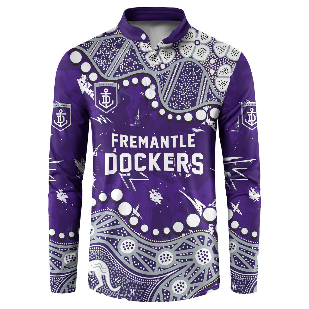 Personalized Fremantle Dockers Button Sweatshirt Aboriginal Pattern with Graffiti Style