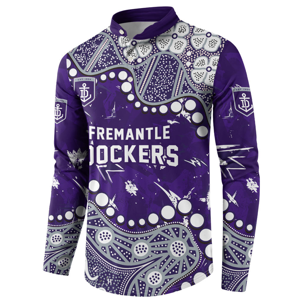 Personalized Fremantle Dockers Button Sweatshirt Aboriginal Pattern with Graffiti Style