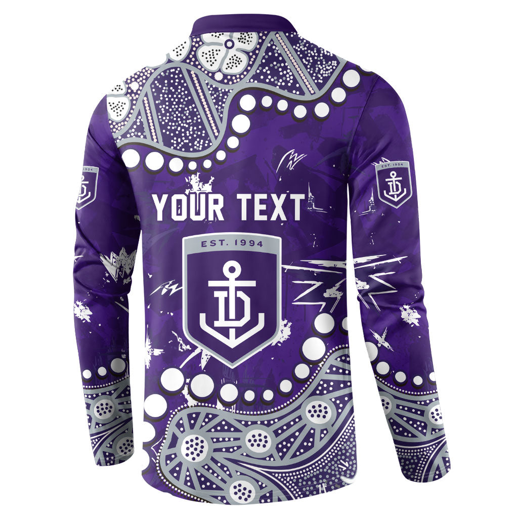 Personalized Fremantle Dockers Button Sweatshirt Aboriginal Pattern with Graffiti Style
