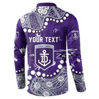 Personalized Fremantle Dockers Button Sweatshirt Aboriginal Pattern with Graffiti Style