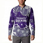 Personalized Fremantle Dockers Button Sweatshirt Aboriginal Pattern with Graffiti Style