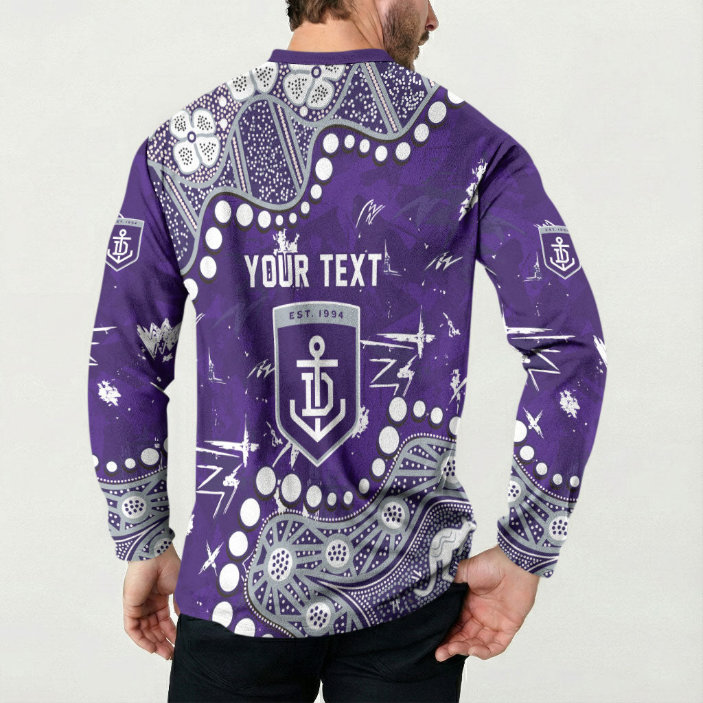 Personalized Fremantle Dockers Button Sweatshirt Aboriginal Pattern with Graffiti Style