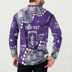 Personalized Fremantle Dockers Button Sweatshirt Aboriginal Pattern with Graffiti Style