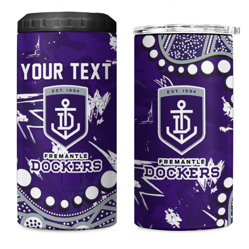 Personalized Fremantle Dockers 4 in 1 Can Cooler Tumbler Aboriginal Pattern with Graffiti Style