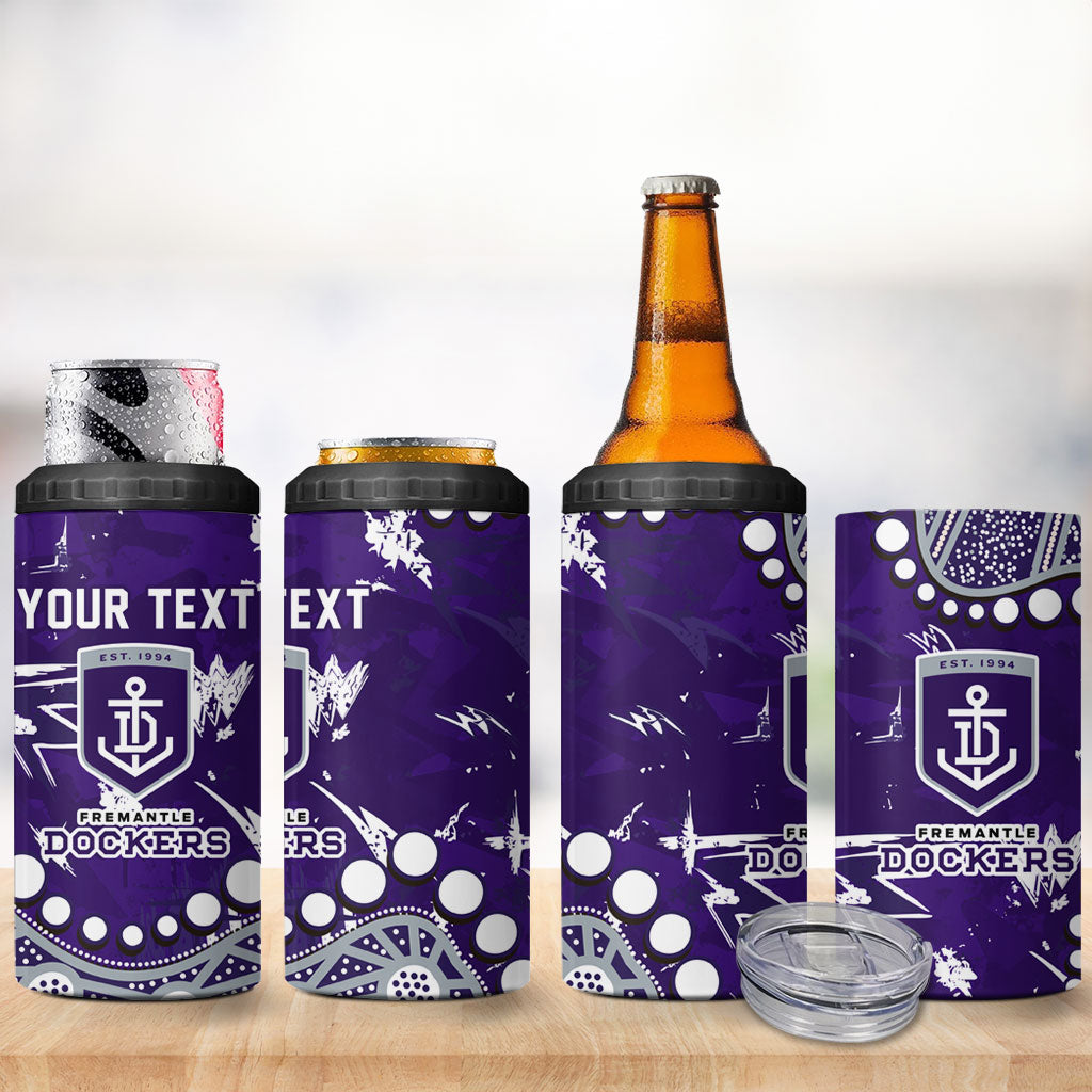 Personalized Fremantle Dockers 4 in 1 Can Cooler Tumbler Aboriginal Pattern with Graffiti Style