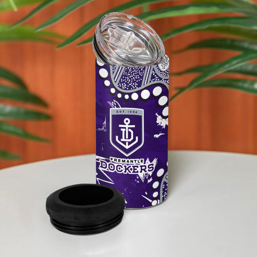 Personalized Fremantle Dockers 4 in 1 Can Cooler Tumbler Aboriginal Pattern with Graffiti Style