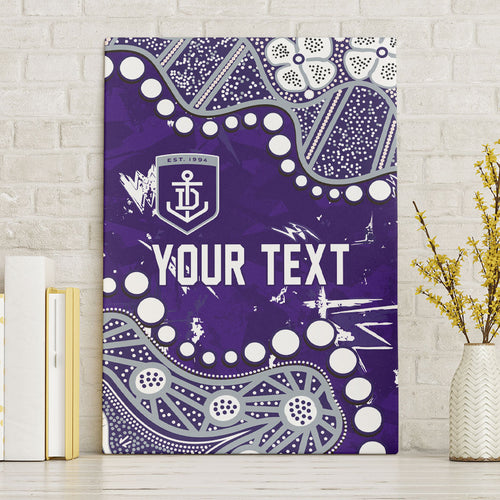 Personalized Fremantle Dockers Canvas Wall Art Aboriginal Pattern with Graffiti Style