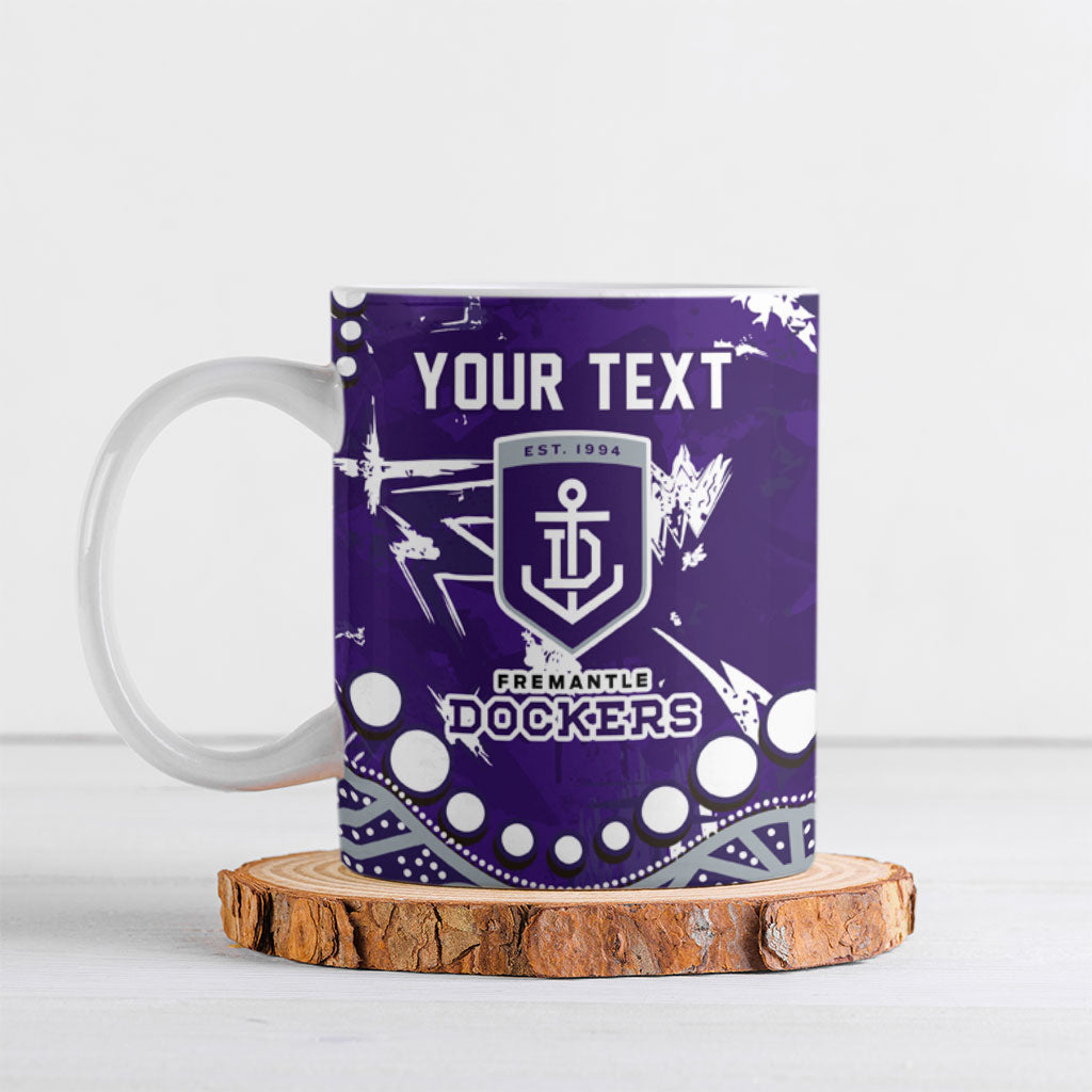 Personalized Fremantle Dockers Ceramic Mug Aboriginal Pattern with Graffiti Style