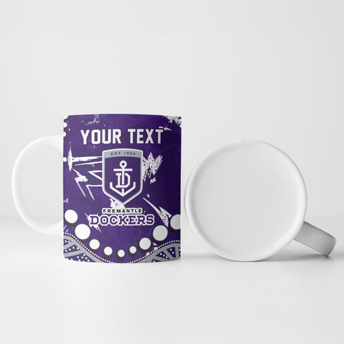 Personalized Fremantle Dockers Ceramic Mug Aboriginal Pattern with Graffiti Style