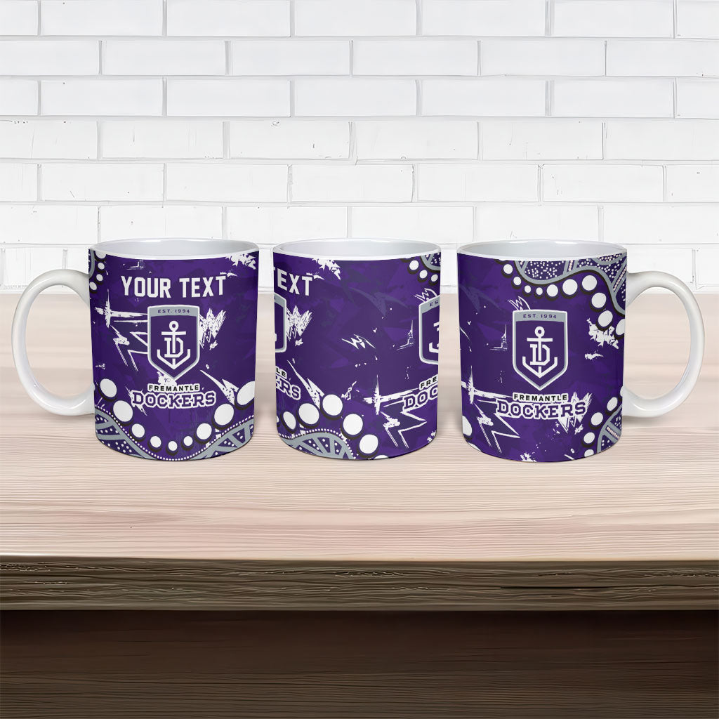Personalized Fremantle Dockers Ceramic Mug Aboriginal Pattern with Graffiti Style
