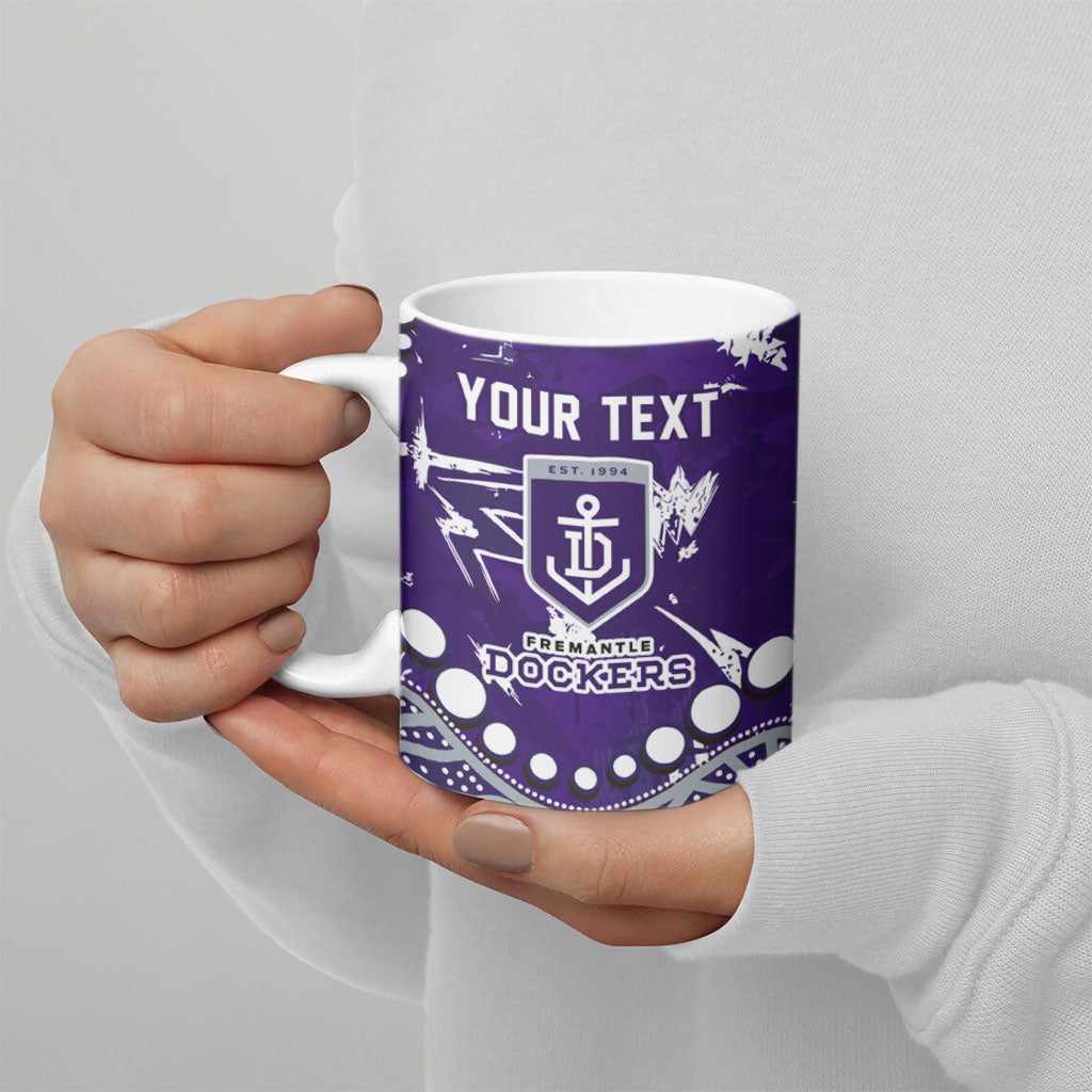 Personalized Fremantle Dockers Ceramic Mug Aboriginal Pattern with Graffiti Style