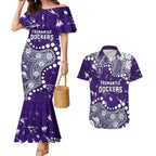 Personalized Fremantle Dockers Couples Matching Mermaid Dress and Hawaiian Shirt Aboriginal Pattern with Graffiti Style