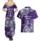 Personalized Fremantle Dockers Couples Matching Summer Maxi Dress and Hawaiian Shirt Aboriginal Pattern with Graffiti Style