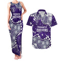 Personalized Fremantle Dockers Couples Matching Tank Maxi Dress and Hawaiian Shirt Aboriginal Pattern with Graffiti Style