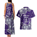 Personalized Fremantle Dockers Couples Matching Tank Maxi Dress and Hawaiian Shirt Aboriginal Pattern with Graffiti Style