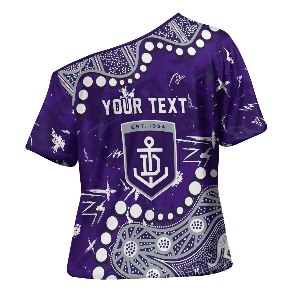 Personalized Fremantle Dockers Cross Shoulder Shirt Aboriginal Pattern with Graffiti Style