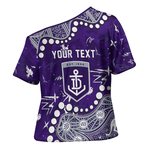 Personalized Fremantle Dockers Cross Shoulder Shirt Aboriginal Pattern with Graffiti Style