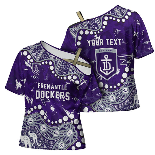 Personalized Fremantle Dockers Cross Shoulder Shirt Aboriginal Pattern with Graffiti Style