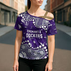 Personalized Fremantle Dockers Cross Shoulder Shirt Aboriginal Pattern with Graffiti Style