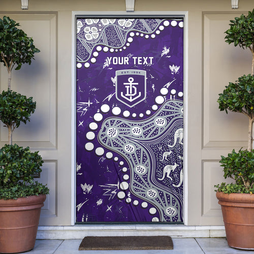 Personalized Fremantle Dockers Door Cover Aboriginal Pattern with Graffiti Style