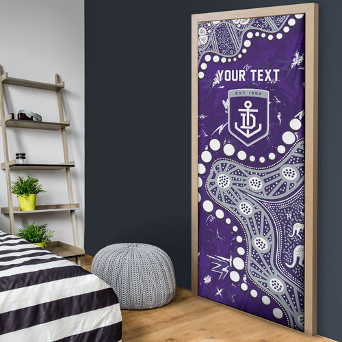 Personalized Fremantle Dockers Door Cover Aboriginal Pattern with Graffiti Style