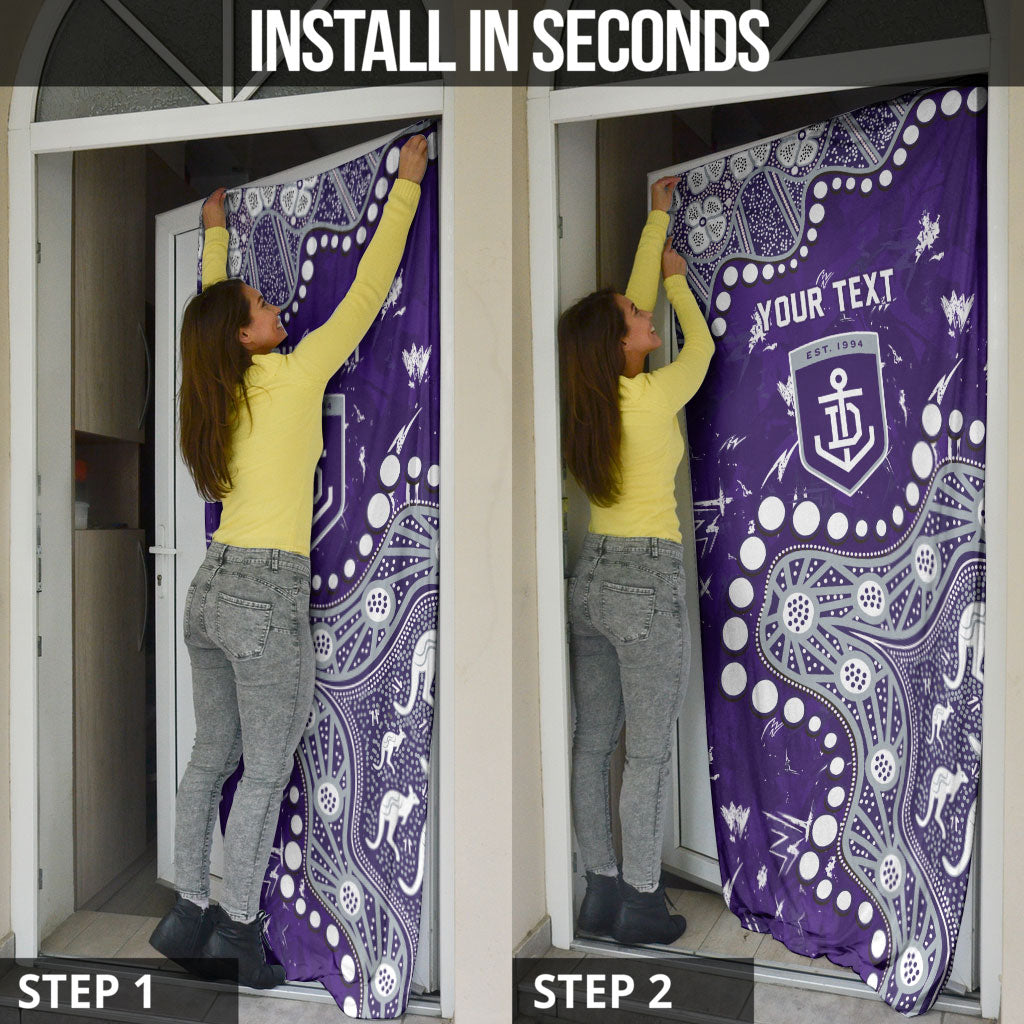 Personalized Fremantle Dockers Door Cover Aboriginal Pattern with Graffiti Style