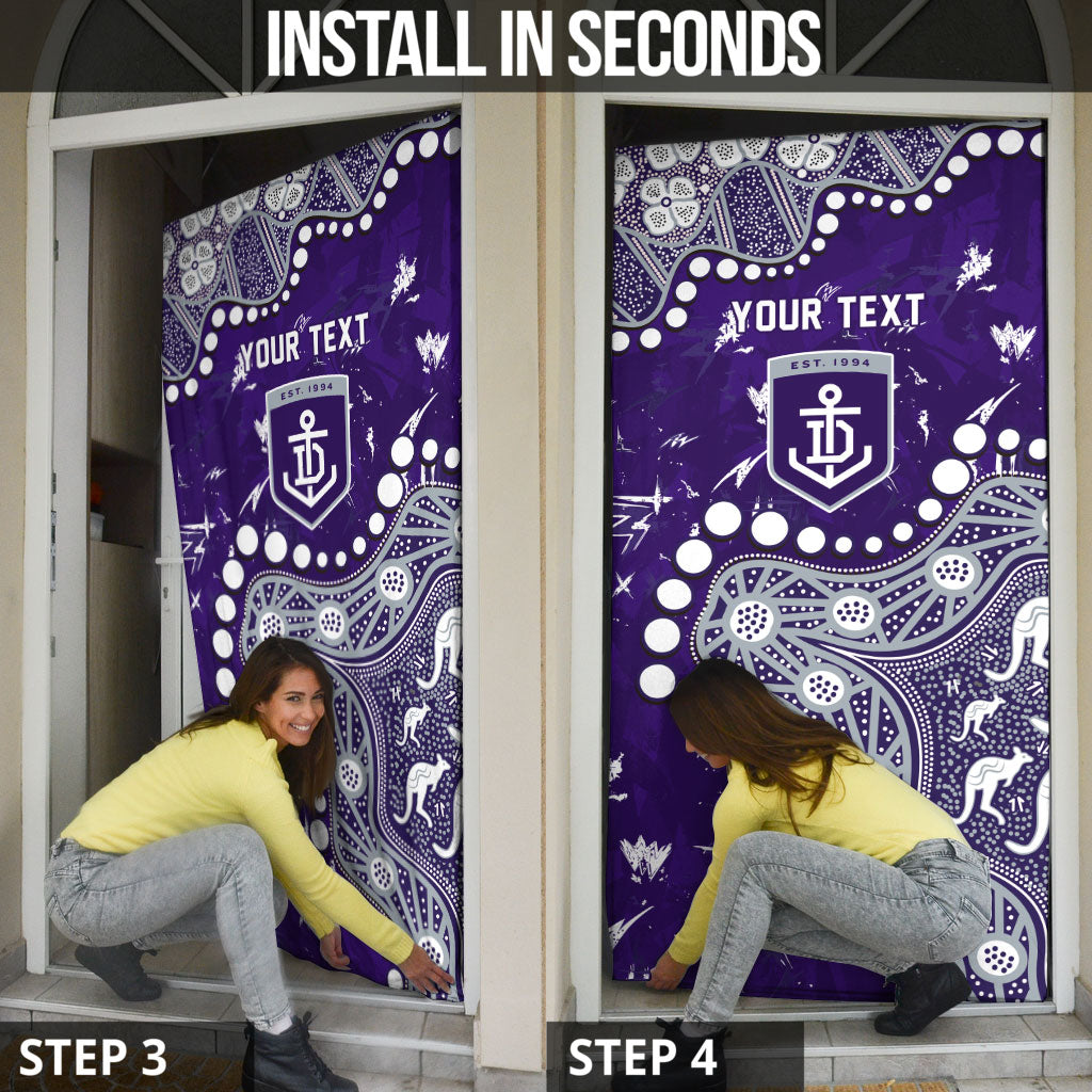 Personalized Fremantle Dockers Door Cover Aboriginal Pattern with Graffiti Style