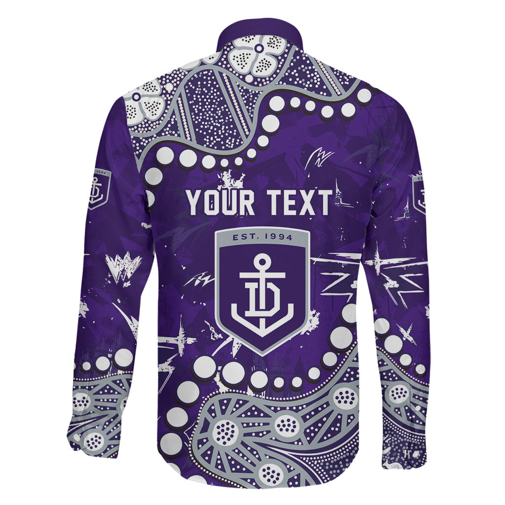 Personalized Fremantle Dockers Family Matching Long Sleeve Bodycon Dress and Hawaiian Shirt Aboriginal Pattern with Graffiti Style