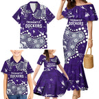 Personalized Fremantle Dockers Family Matching Mermaid Dress and Hawaiian Shirt Aboriginal Pattern with Graffiti Style