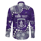 Personalized Fremantle Dockers Family Matching Off Shoulder Maxi Dress and Hawaiian Shirt Aboriginal Pattern with Graffiti Style
