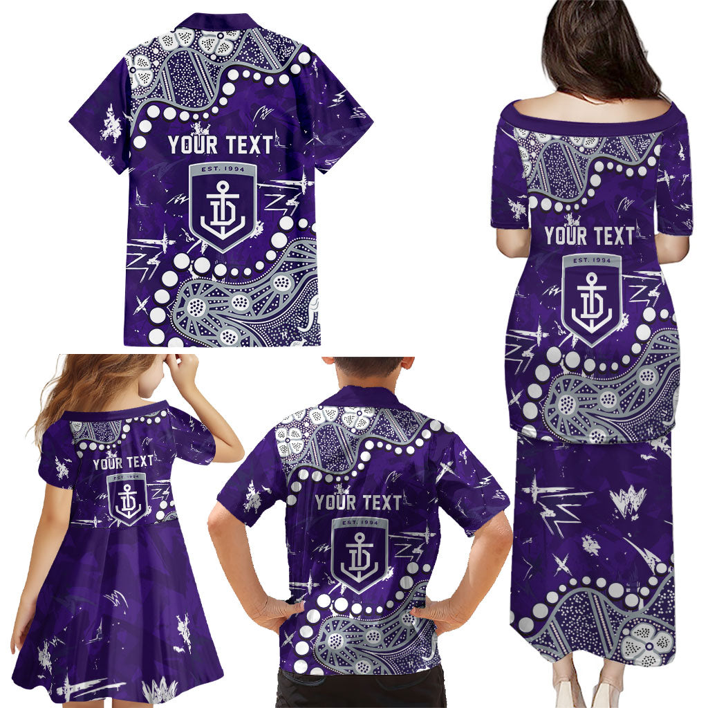 Personalized Fremantle Dockers Family Matching Puletasi and Hawaiian Shirt Aboriginal Pattern with Graffiti Style