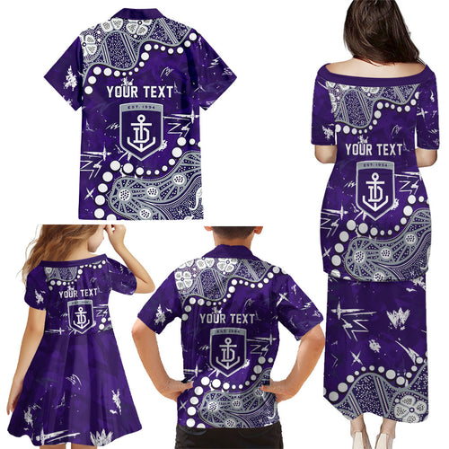 Personalized Fremantle Dockers Family Matching Puletasi and Hawaiian Shirt Aboriginal Pattern with Graffiti Style
