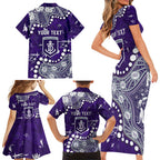 Personalized Fremantle Dockers Family Matching Short Sleeve Bodycon Dress and Hawaiian Shirt Aboriginal Pattern with Graffiti Style