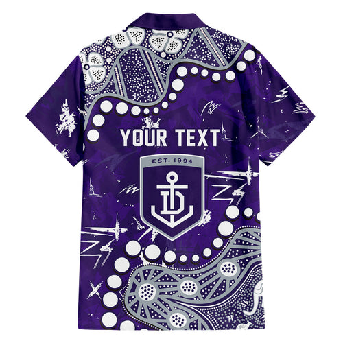 Personalized Fremantle Dockers Family Matching Short Sleeve Bodycon Dress and Hawaiian Shirt Aboriginal Pattern with Graffiti Style
