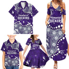Personalized Fremantle Dockers Family Matching Summer Maxi Dress and Hawaiian Shirt Aboriginal Pattern with Graffiti Style